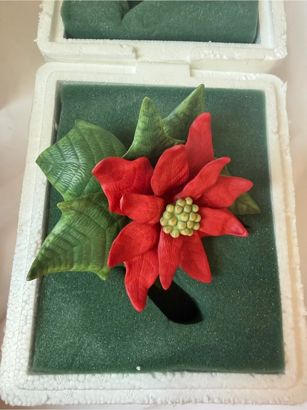 Lenox Garden Poinsettia 1991 Porcelain Flower Figurine 4.75” Original Box